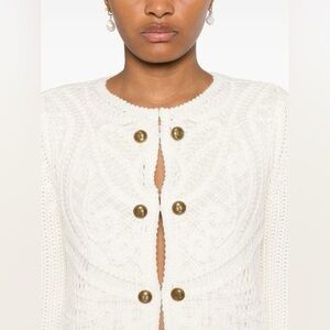 Wool blend crochet jacket